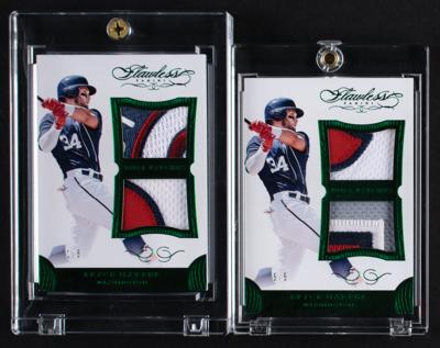 Lot #952 2016 Panini Flawless (2) Emerald Bryce Harper Dual Patch Cards (1/5 and 5/5) - Image 1