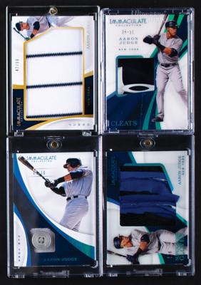 Lot #956 2018 Immaculate Collection (4) Aaron Judge Patch/Relic Cards (/8 to /99) - Image 1