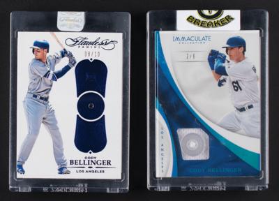 Lot #953 2017 Panini (2) Cody Bellinger Cards with Button and Sapphire - Image 1