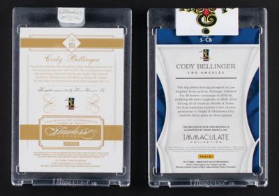 Lot #953 2017 Panini (2) Cody Bellinger Cards with Button and Sapphire - Image 2
