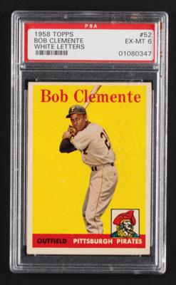 Lot #845 1958 Topps #52 Roberto Clemente (White Letters) PSA EX-MT 6