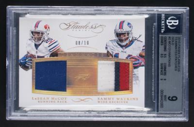 Lot #1015 2015 Panini Flawless Teammates Patches Gold LeSean McCoy/Sammy Watkins Patches (8/10) BGS MINT 9 - Image 1