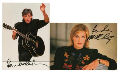 Lot #527 Beatles: Paul and Linda McCartney (2) Signed Postcards - Image 1