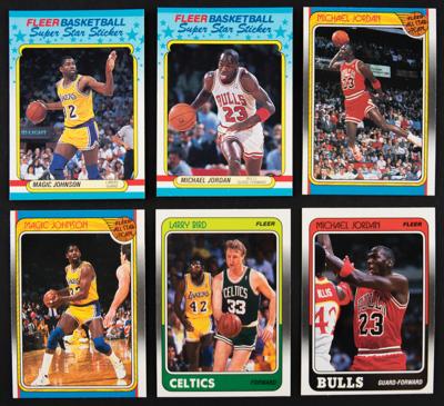 Lot #990 1988-89 Fleer Basketball High-Grade Complete Set (132 + 11 Stickers)