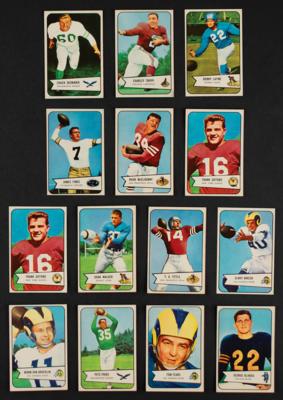 Lot #1042 1954 Bowman Football Lot of (65) with 14 HOFers