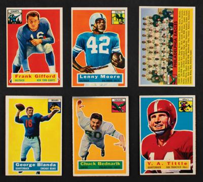Lot #1044 1956 Topps Football Lot of (40) with HOFers