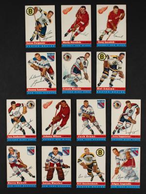 Lot #1048 1954 Topps Hockey Lot of (14) with 4 HOFers