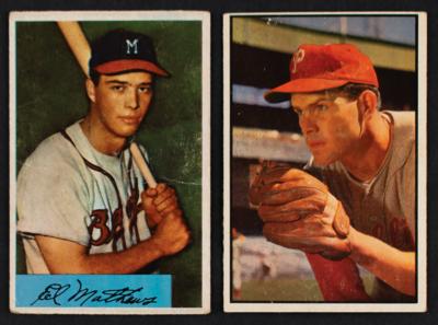 Lot #941 1953-55 Bowman Baseball Lot of (23) with Mathews and Roberts - Image 1