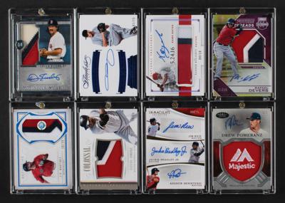 Lot #960 Boston Red Sox Hoard of (56) Autograph/Relic Cards with Ortiz, Devers, Pedroia, Bogaerts - Image 1