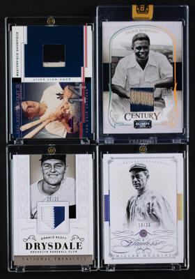 Lot #958 Baseball Greats and HOFers (5) Relic Cards with Robinson and Drysdale - Image 1