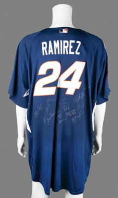 Lot #790 Manny Ramirez 2005 All-Star Game Batting Practice-Used Jersey Signed by Red Sox Legends - Image 3