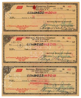 Lot #810 Giants: Horace Stoneham and Edgar Feeley (3) Signed Checks - Image 1