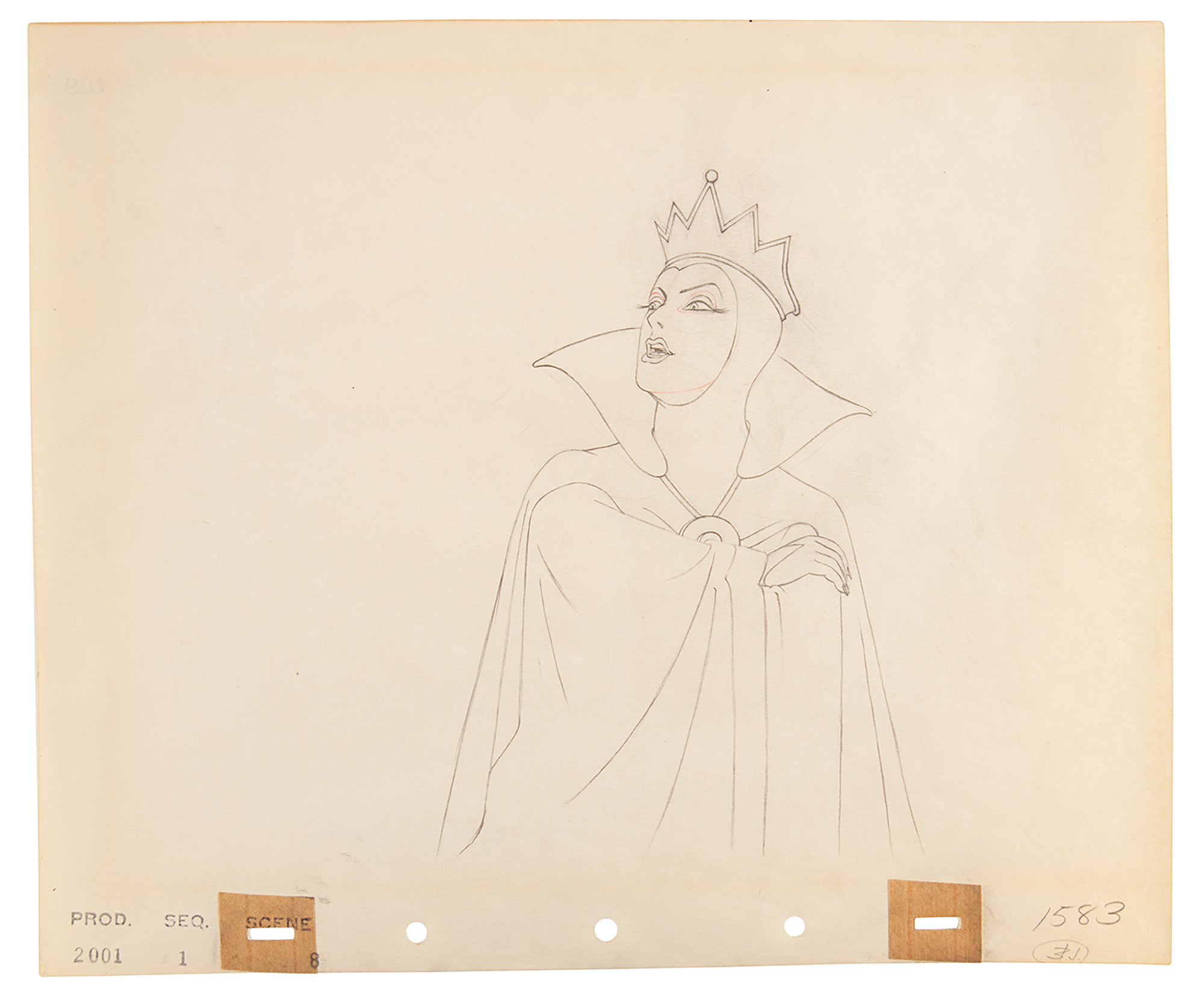 Lot #416 Evil Queen production drawing from Snow White and the Seven Dwarfs