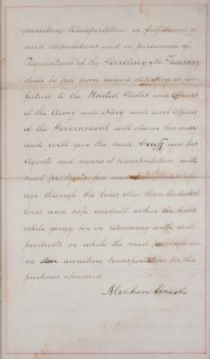 Lot #7033 Abraham Lincoln Document Signed as President - Image 2