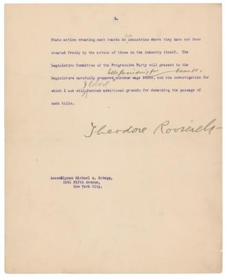 Lot #7056 Theodore Roosevelt Typed Letter Signed - Image 8