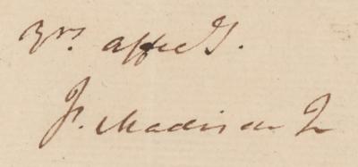 Lot #7007 James Madison Autograph Letter Signed to Thomas Jefferson - Image 2