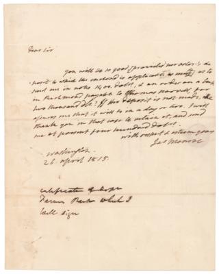 Lot #7010 James Monroe Autograph Letter Signed - Image 1