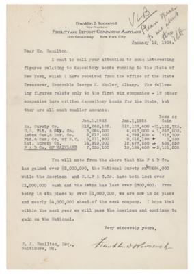 Lot #7083 Franklin D. Roosevelt Typed Letter