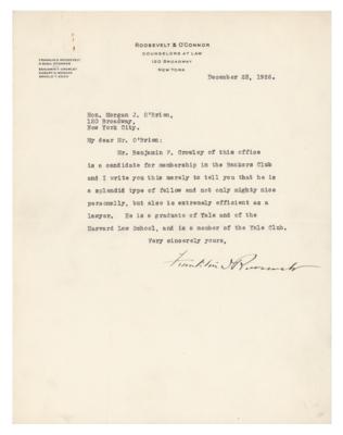 Lot #7084 Franklin D. Roosevelt Typed Letter Signed