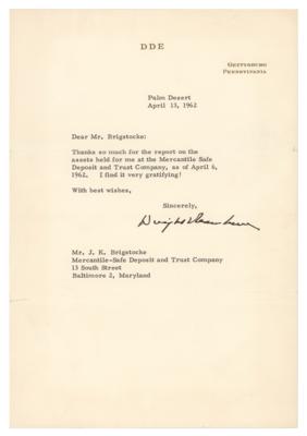 Lot #7091 Dwight D. Eisenhower Typed Letter Signed - Image 1