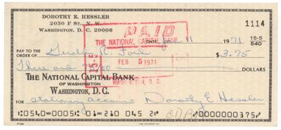 Lot #7112 Gerald Ford Signed Check
