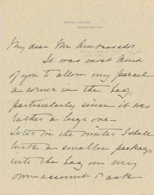 Lot #7060 Theodore and Edith Roosevelt (2) Autograph Letters Signed as President and First Lady - Image 1