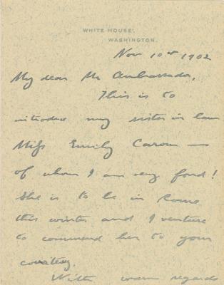 Lot #7060 Theodore and Edith Roosevelt (2) Autograph Letters Signed as President and First Lady - Image 3