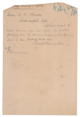 Lot #7051 Benjamin Harrison Autograph Letter Signed as President