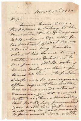 Lot #7016 Andrew Jackson Autograph Letter Signed as President