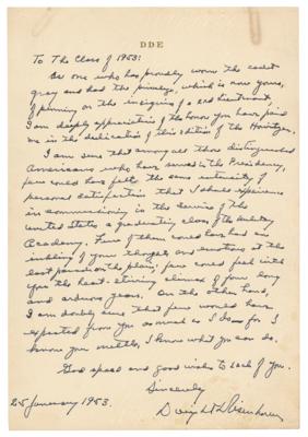 Lot #7089 Dwight D. Eisenhower Autograph Letter Signed as President with Signed Transmittal Letter 