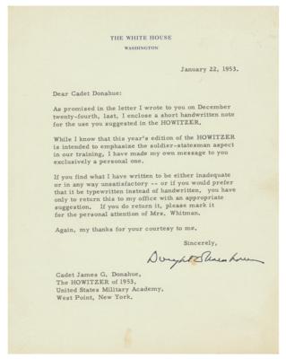 Lot #7089 Dwight D. Eisenhower Autograph Letter Signed as President with Signed Transmittal Letter  - Image 2