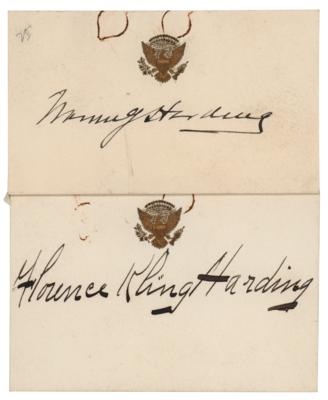Lot #7072 Warren G. Harding and Florence K. Harding Signatures