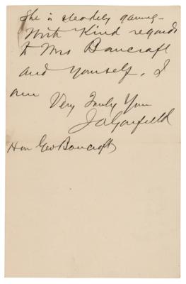 Lot #7044 James A. Garfield Autograph Letter Signed as President - Image 2