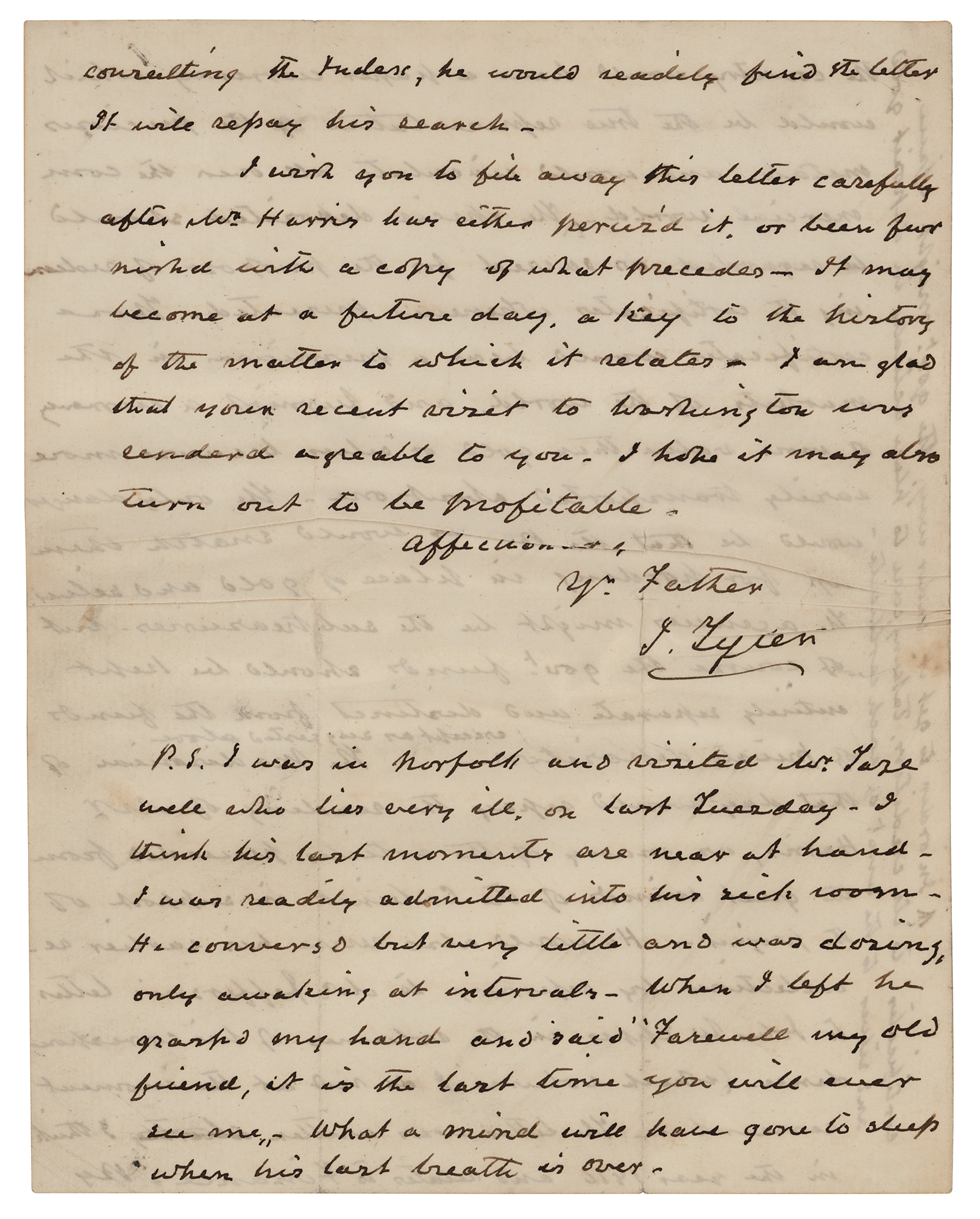Lot #7023 John Tyler Autograph Letter Signed