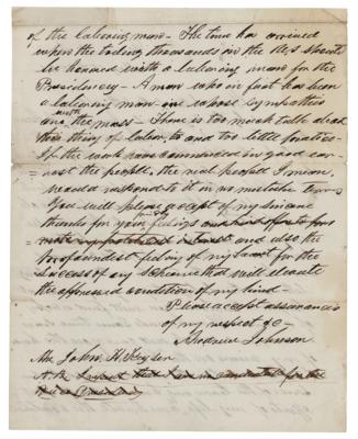 Lot #7038 Andrew Johnson Autograph Letter Signed - Image 2