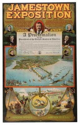 Lot #7062 Theodore Roosevelt: 1907 Jamestown Exposition Poster - Image 1
