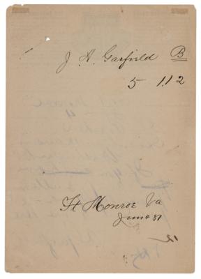 Lot #7046 James A. Garfield Autograph Letter Signed as President - Image 3