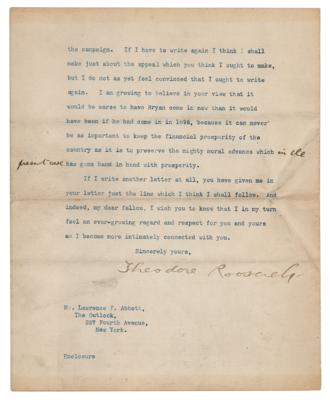 Lot #7058 Theodore Roosevelt Typed Letter Signed as President - Image 2