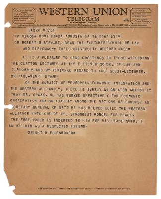 Lot #7092 Dwight D. Eisenhower Telegram