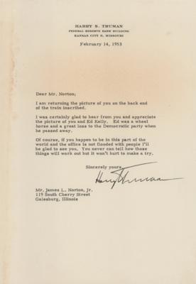 Lot #7088 Harry S. Truman Signed Photograph and Typed Letter Signed