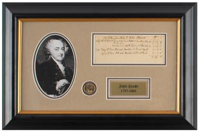 Lot #7004 John Adams Autograph Document Signed
