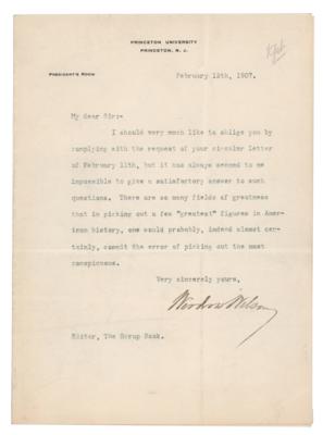 Lot #151 Woodrow Wilson Typed Letter Signed