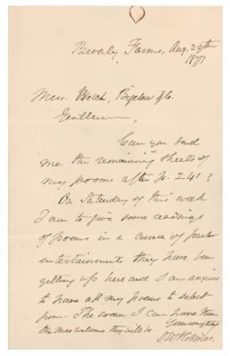 Lot #592 Oliver Wendell Holmes, Sr. Autograph Letter Signed - Image 1