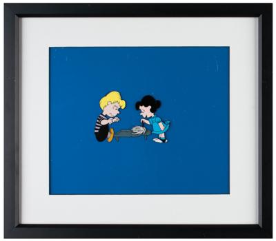 Lot #568 Schroeder and Lucy production cels from a Peanuts cartoon - Image 1