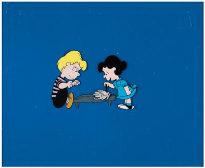 Lot #568 Schroeder and Lucy production cels from a Peanuts cartoon - Image 2