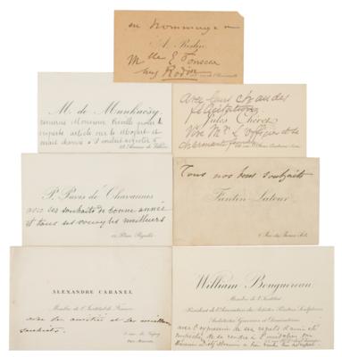 Lot #538 European Artists (7) Annotated Visiting Cards - Image 1