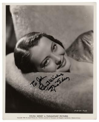 Lot #835 Sylvia Sidney Signed Photograph - Image 1