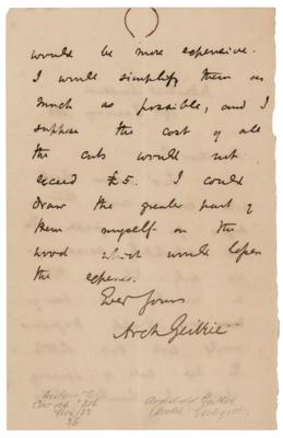 Lot #270 Archibald Geikie (2) Autograph Letters Signed - Image 3