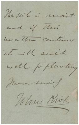 Lot #310 John Kirk Autograph Letter Signed - Image 1