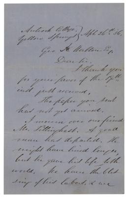 Lot #319 Horace Mann Autograph Letter Signed